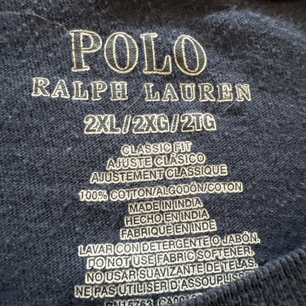 Polo‎ Ralph Lauren Blue Cotton Crew Neck T-Shirt XXL 2xl
